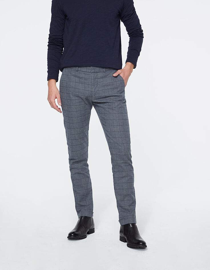Men’s slate grey Prince of Wales check trousers-2