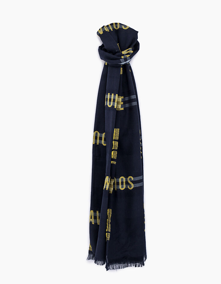 Chèche marine jacquard typo Sound Wave Live IKKS Homme-1 Chèche marine jacquard typo Sound Wave Live IKKS Homme-1