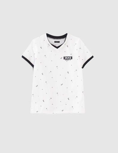 Boys’ white trompe-l'oeil T-shirt with motif - IKKS