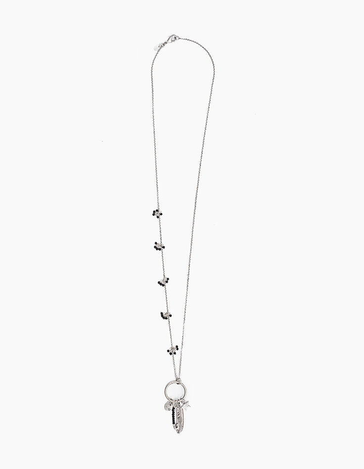 Collar aro pluma estrella perlas-1