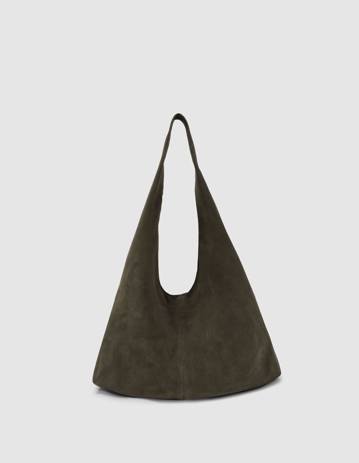 Khaki suede Hobo bag-2