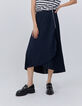 Women’s navy skull motif jacquard pleated skirt-2