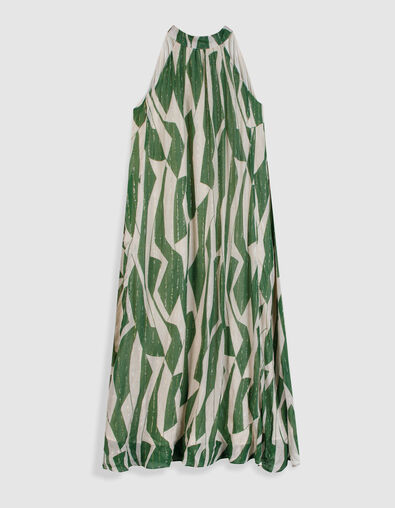 Robe verte sans manches ample imprim&eacute; fantaisie - IKKS