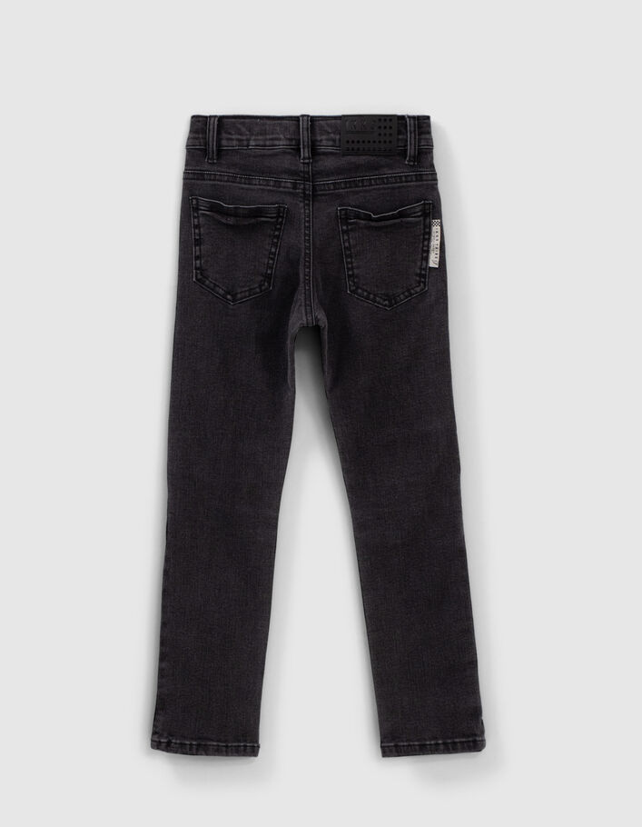 Zwarte slim jeans ultra-sterk bikerstijl jongens - IKKS