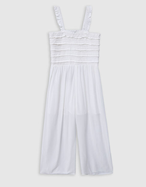 Ecru Mädchen-Overall mit gesmoktem Bustier - IKKS