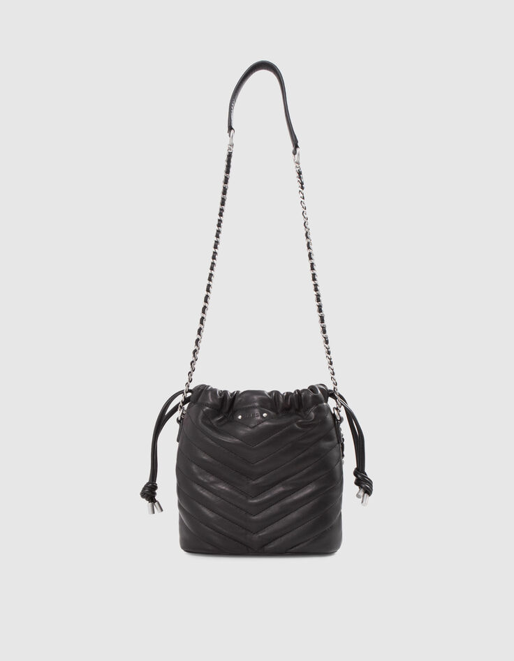 Sac seau 1440 noir cuir Taille Small Femme-6
