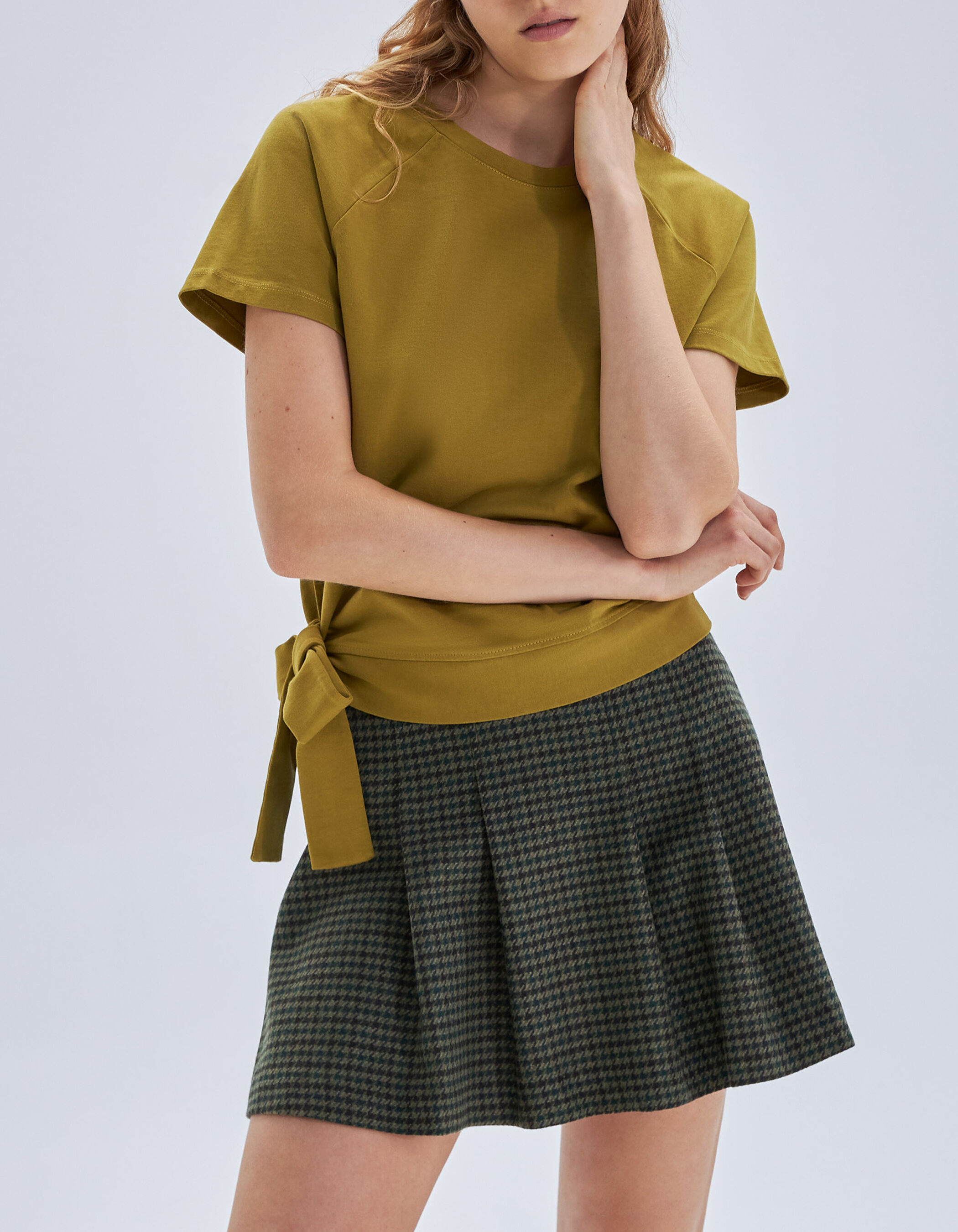 Women s lichen check motif skater skirt