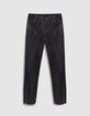 Women&rsquo;s black leather jean-cut trousers-6