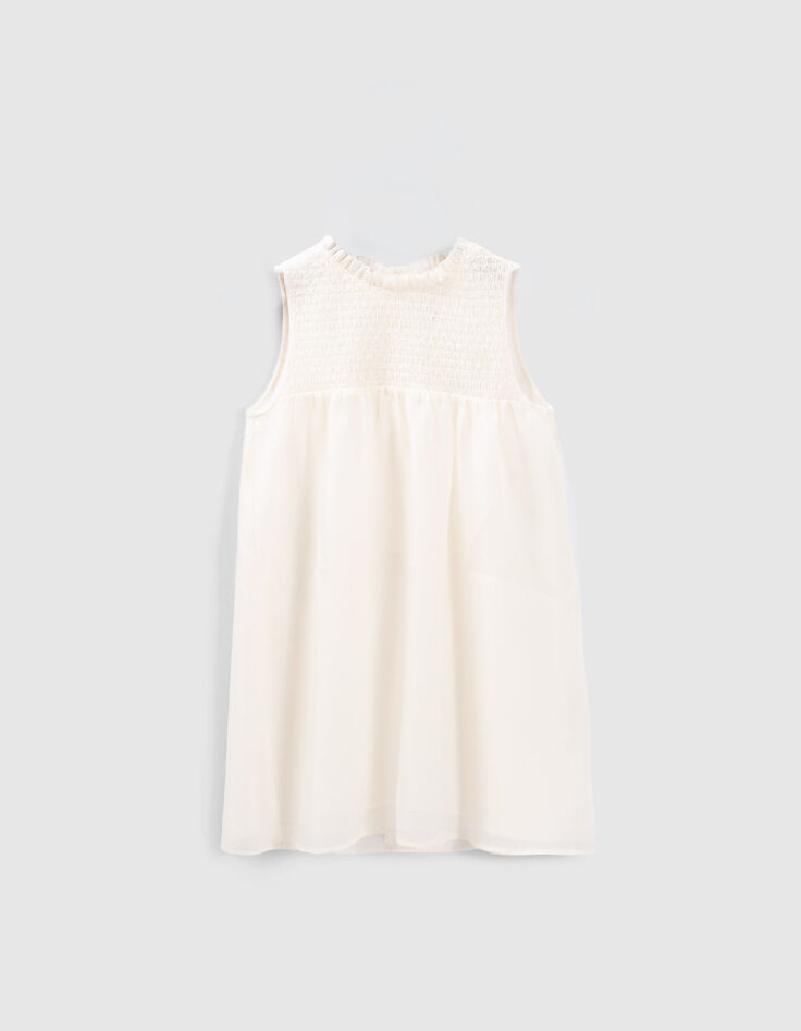 Mouwloze ecru jurk voor meisjes-1