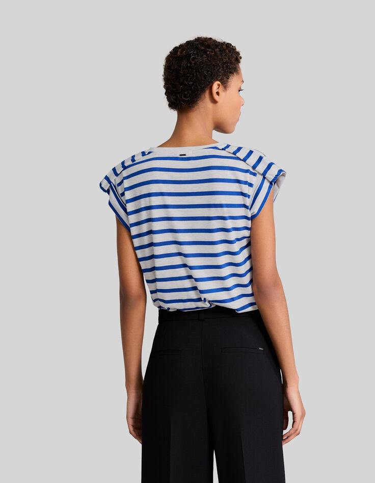 Camiseta marinera rayas cobalto mujer-3