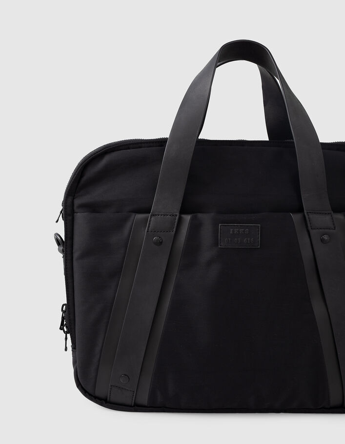 Men's black nylon and leather bag  - IKKS