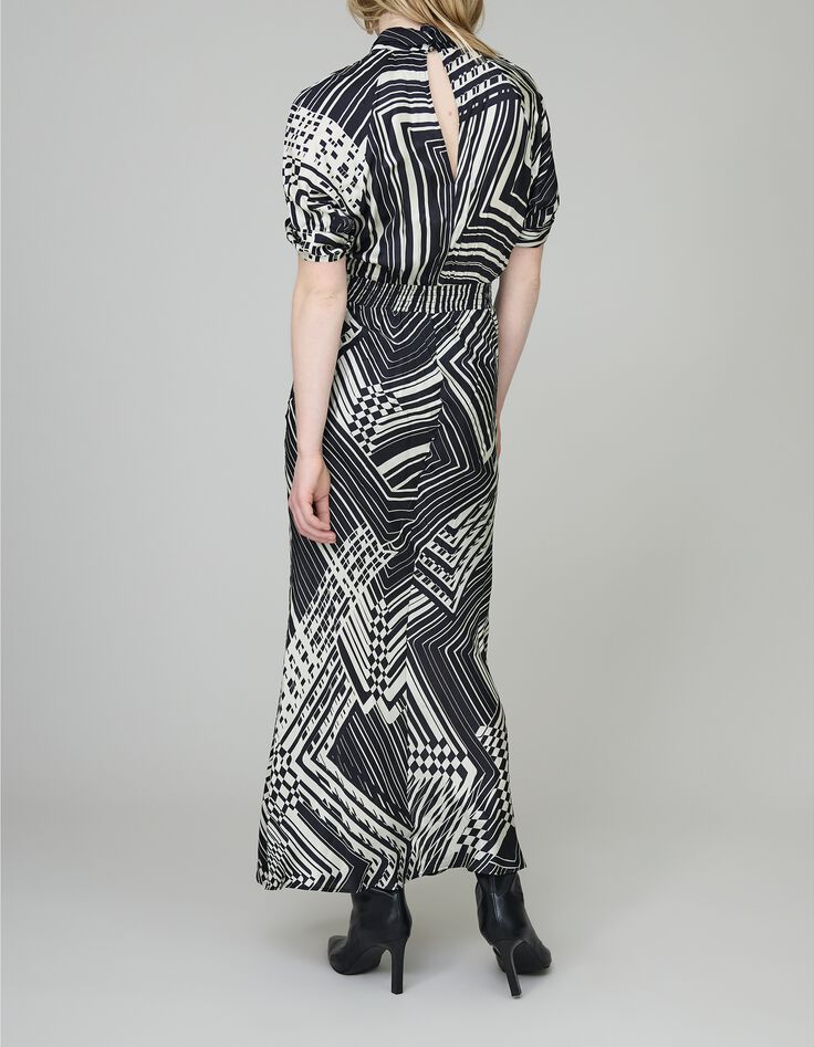 Pure Edition-Vestido largo Art Déco negro para mujer-3