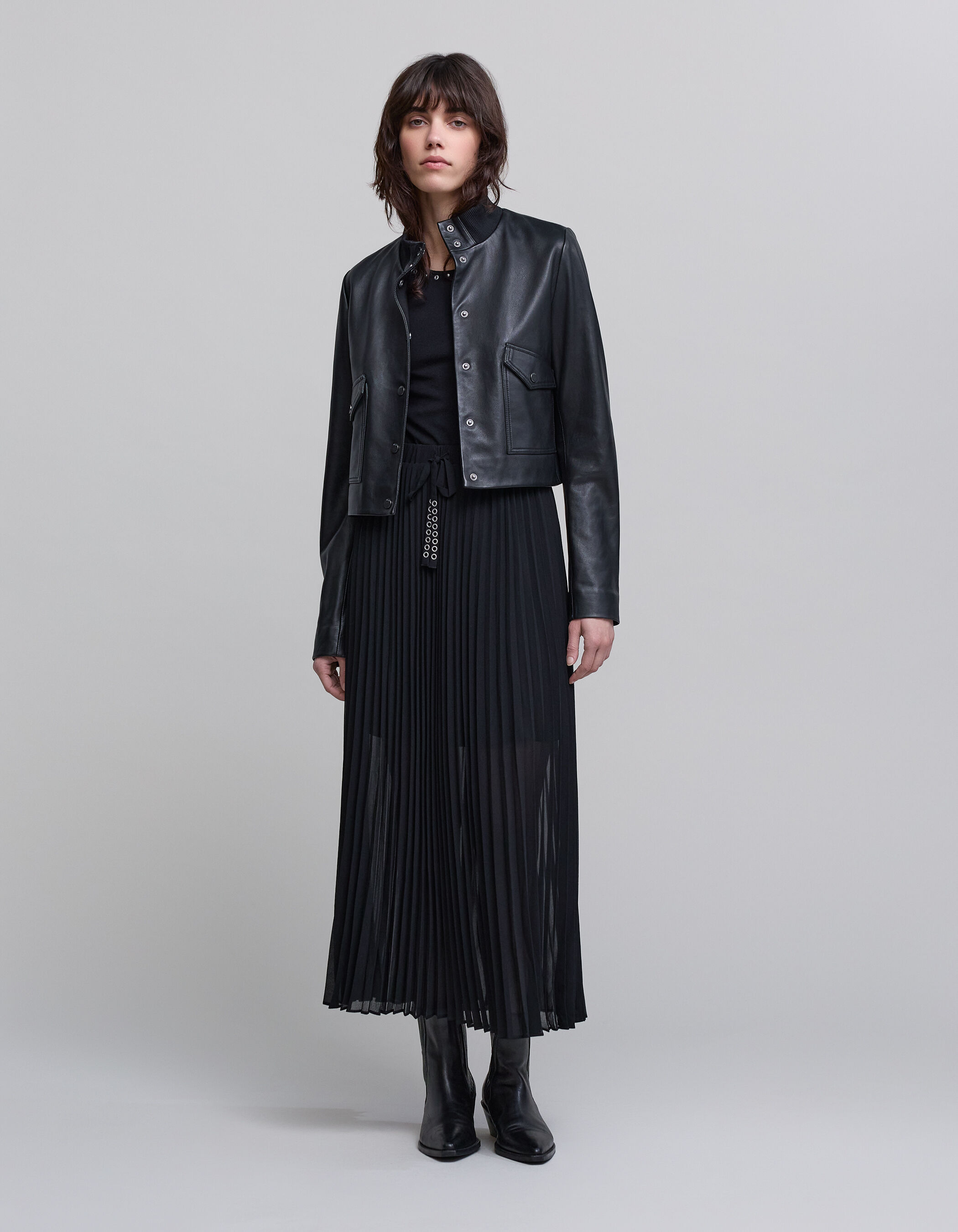 Jupe plissée noire femme 2025