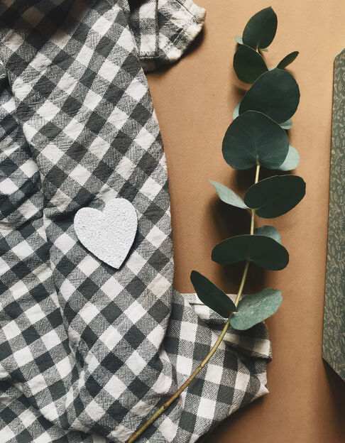 Broche cœur blanc pailleté TENDRE CACTUS