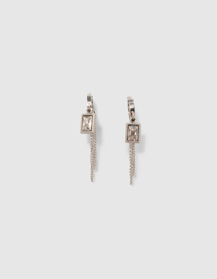 Silver Damenohrringe mit Strass-3