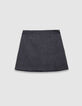 Pantalón flare 2 en 1 gris falda extraíble niña-6