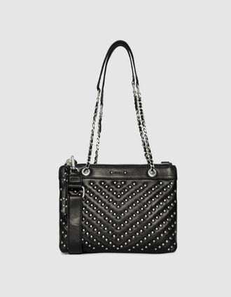 Sac 1440 Reporter noir cuir matelassé clouté