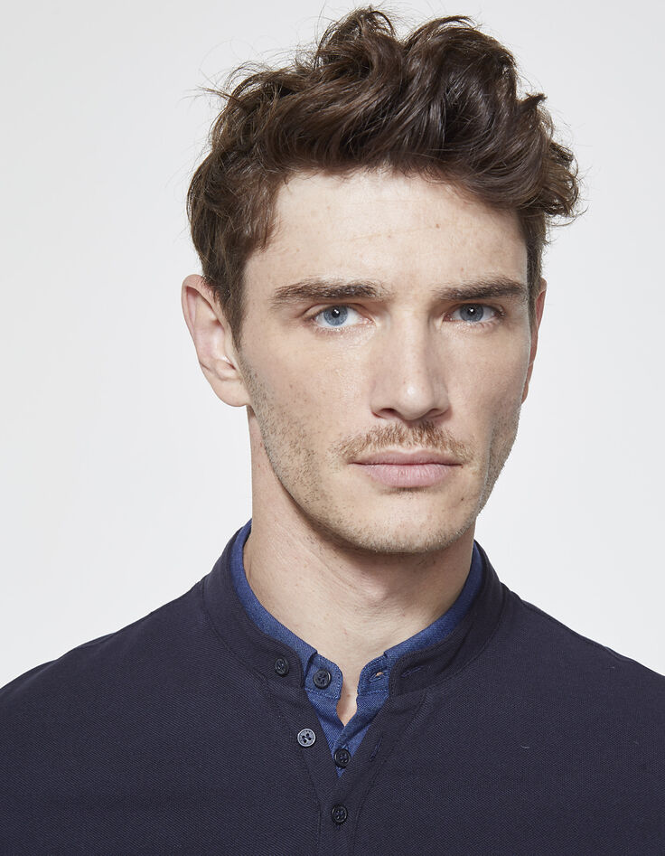 Men's dark blue polo shirt-2 Men's dark blue polo shirt-2