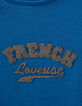 Blaues Damen-T-Shirt aus Baumwolle mit Schriftzug-2