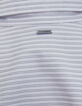 Women’s ecru shirt with thin grey stripes-4