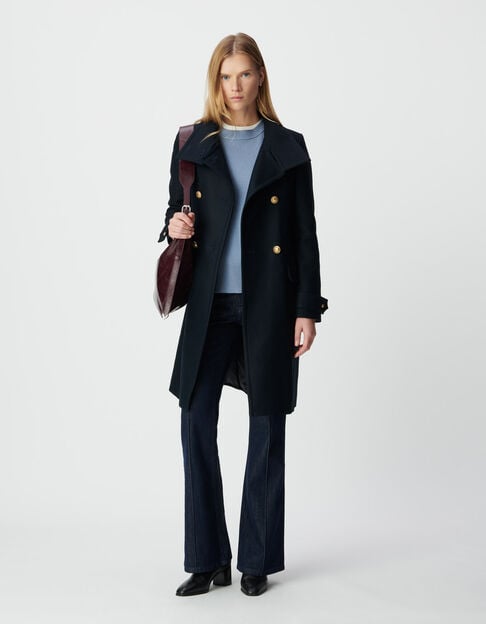 Manteau caban marine bouton gravés Femme - IKKS