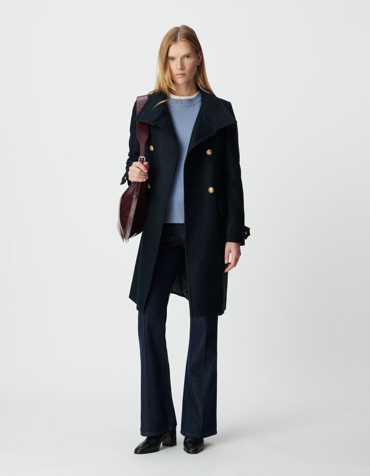 Chaquetón azul marino botones grabados mujer-1 Chaquetón azul marino botones grabados mujer-1