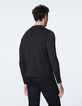 Men's black nep knit sweater-3