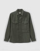 Men&rsquo;s khaki workwear-style canvas REGULAR overshirt-7