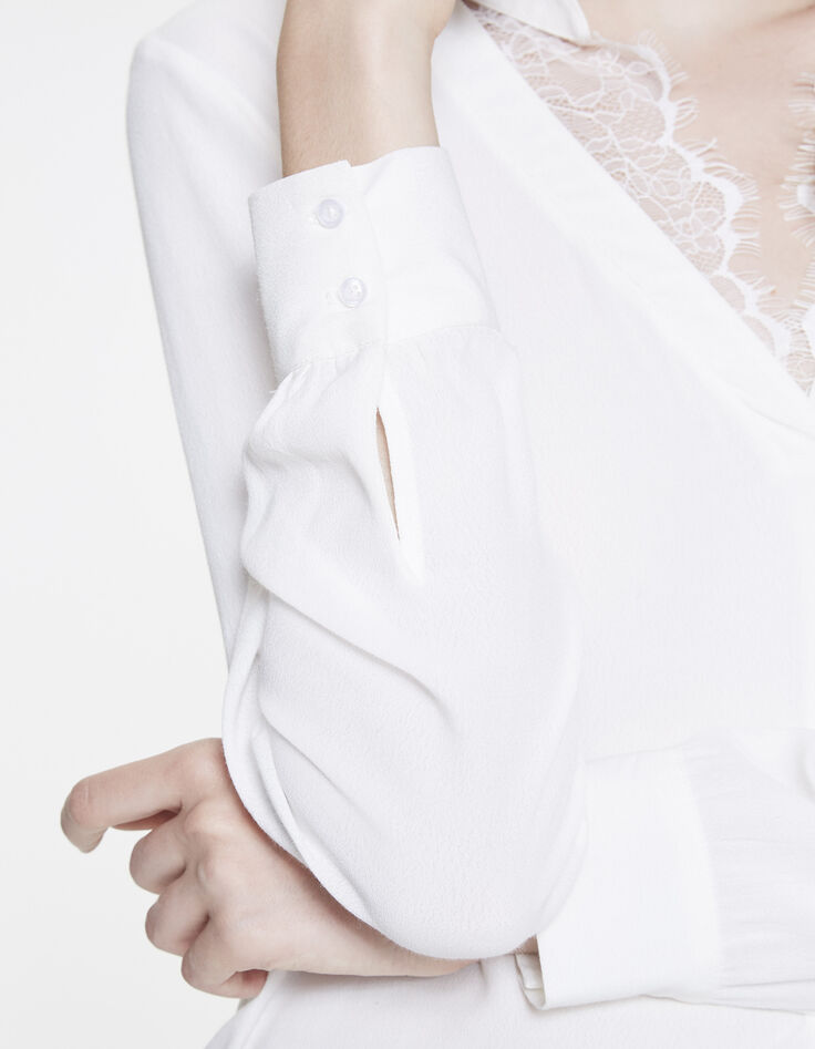 Ecru crêpe blouse-4