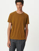 T-shirt col rond ocre coton bio flammé Homme-1