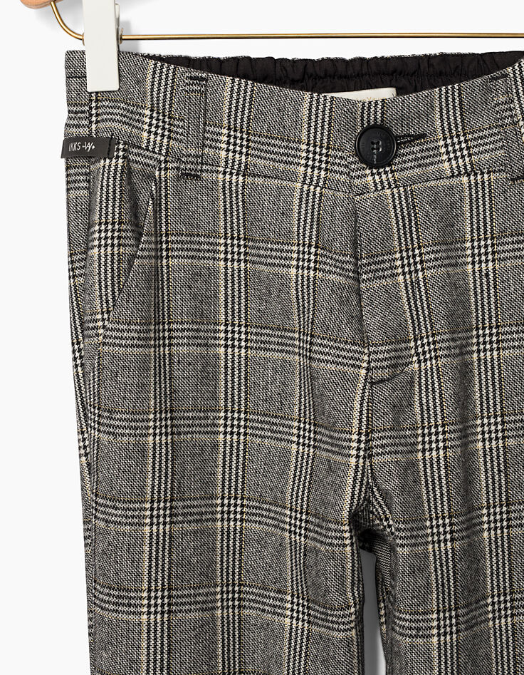 Pantalon noir à carreaux fille-4