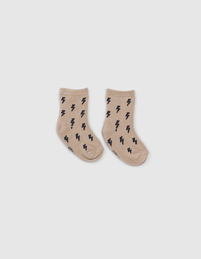 Rocker-Socken für Babyjungen in Grau, Weiß und Beige  - IKKS