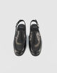 Mujer mocasines slingback de cuero negro-3