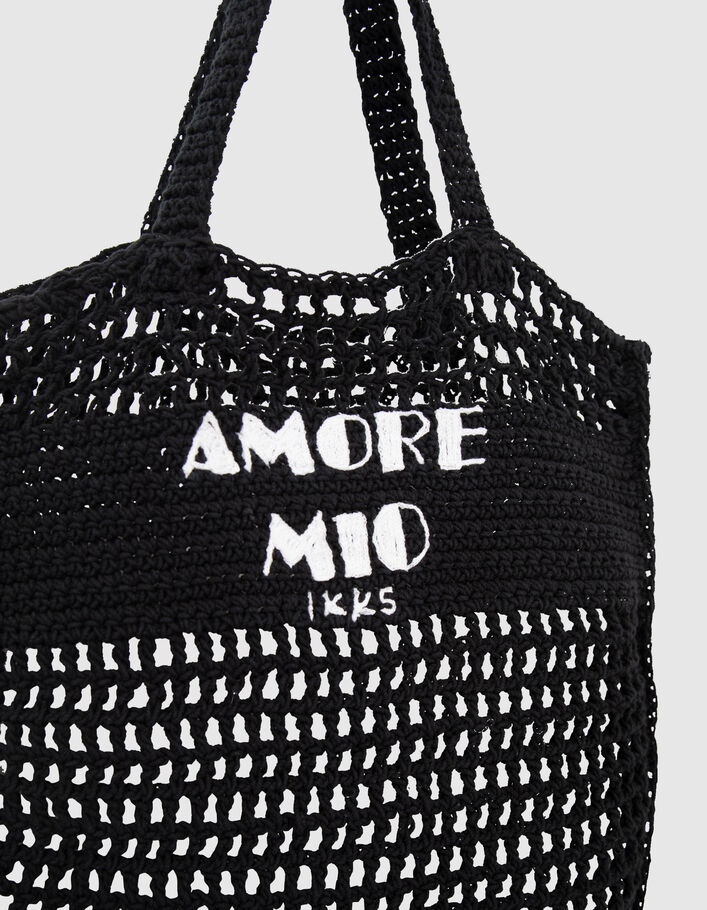 Crochet Black Tote Bag for Women, Men - Made to Order