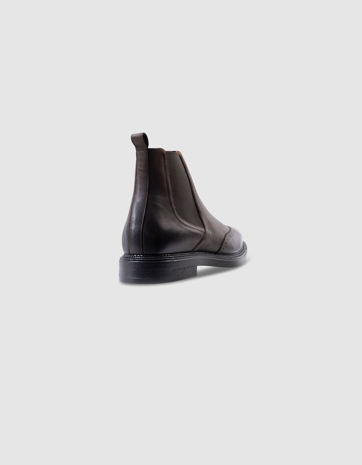 Bruine leren chelsea boots hoge schacht Heren-4