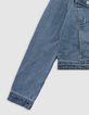 Veste en jean bleu cropped fille-7