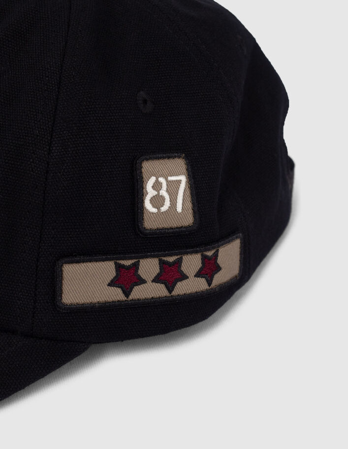 Women’s black cap with khaki army badges - IKKS