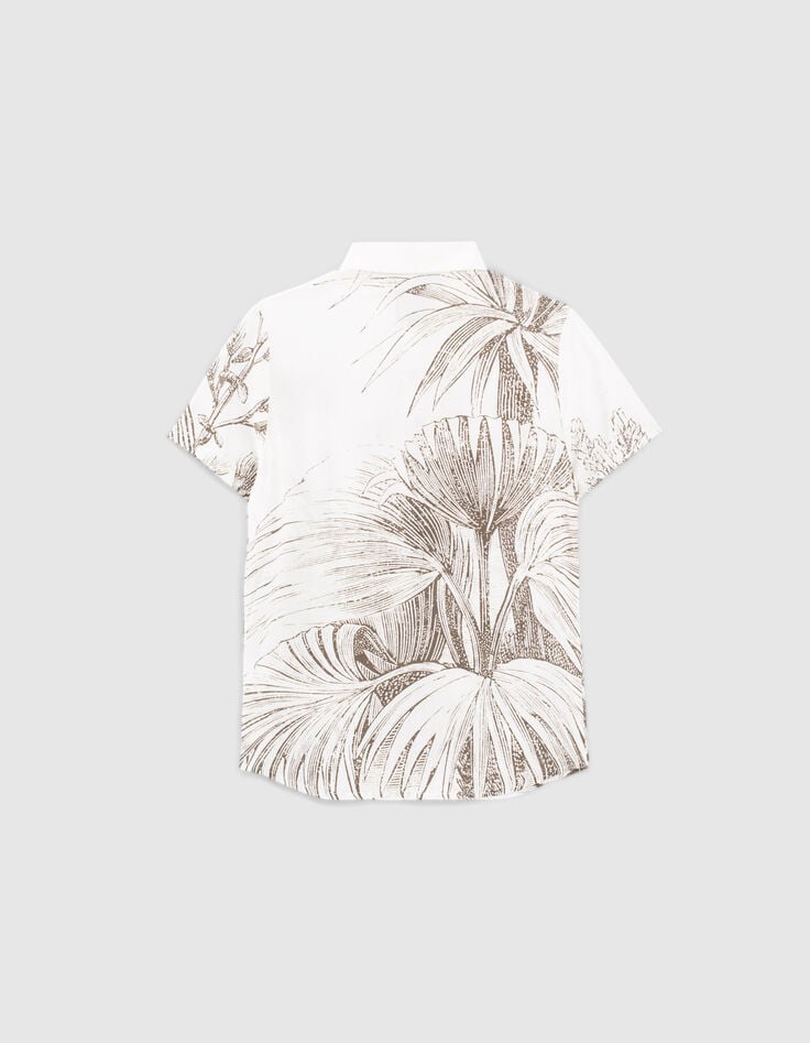 Cremewei&szlig;es Jungenhemd aus Ecovero&reg; mit Dschungelprint -5