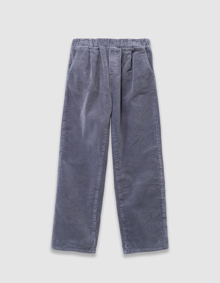 Blaue Loose-Jungenchinohose Rippstrick-2