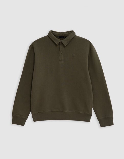 Maxisweatshirt, Jungen, Khaki, Stick-Botschaft hinten - IKKS