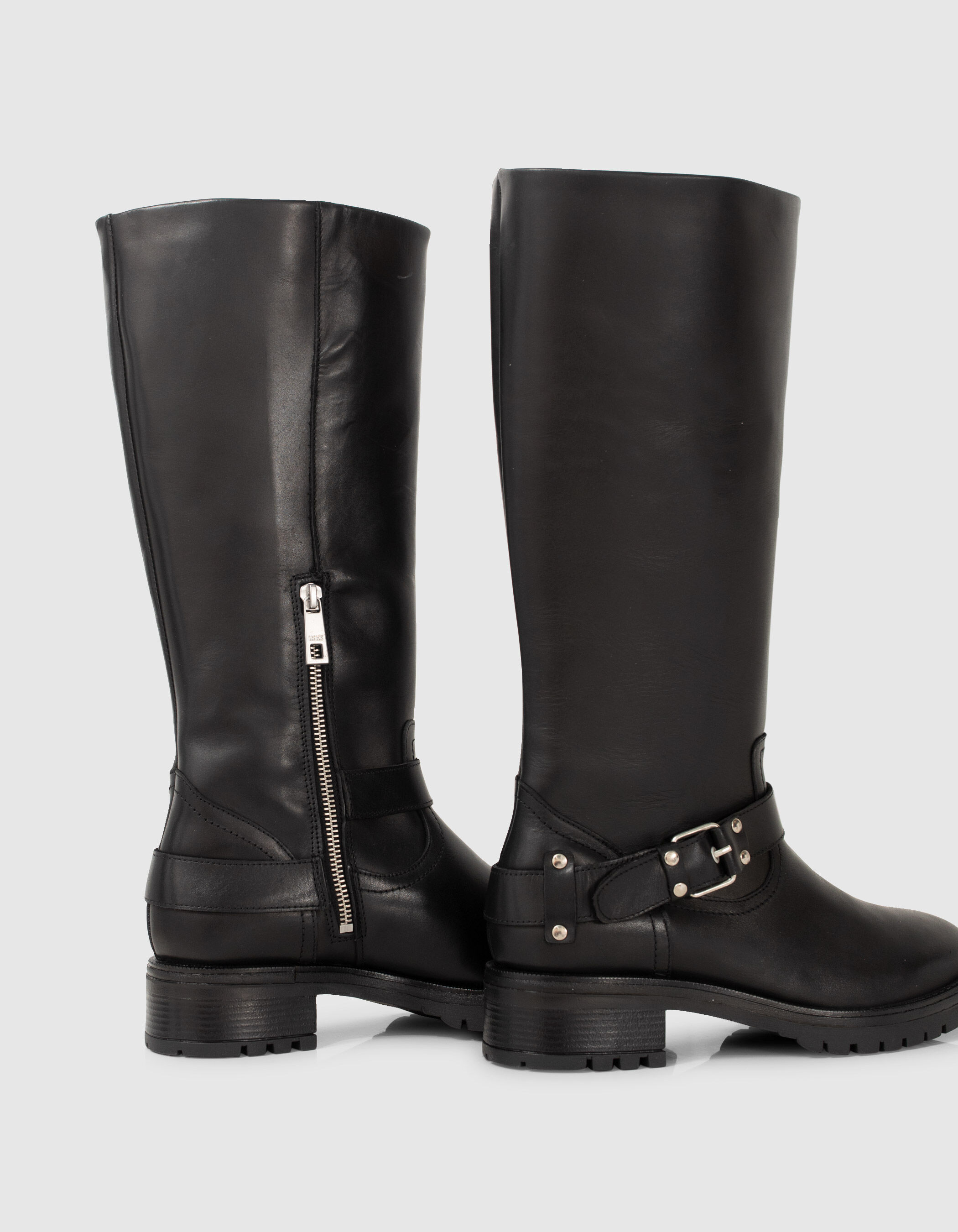 Bottes femme style motard noir outlet