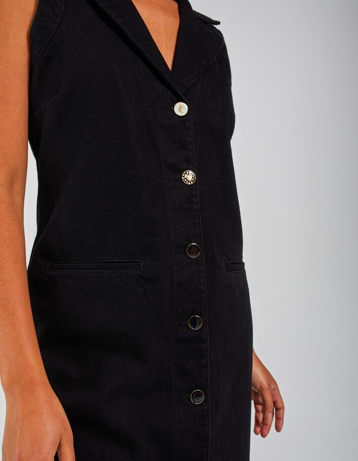 Schwarzes Hemdblusenkleid aus Jeansstoff I.Code - I.CODE