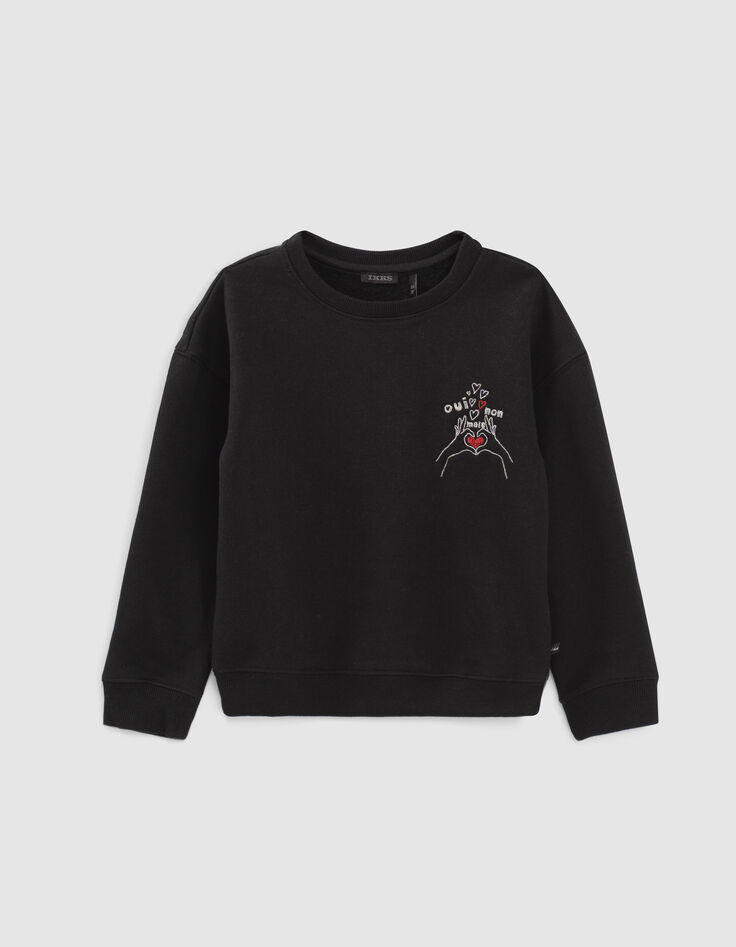 Sudadera negra corazón dedos mini me niña-3 Sudadera negra corazón dedos mini me niña-3
