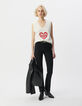 Wit t-shirt met fluwelen hartenvulling-1