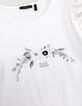 Girls’ white T-shirt with gold IKKS embroidery-3