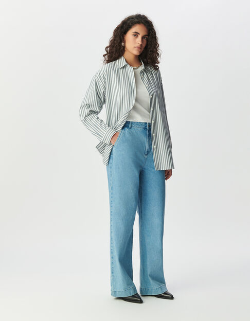 Chemise rayures bleues et blanches Femme  - IKKS