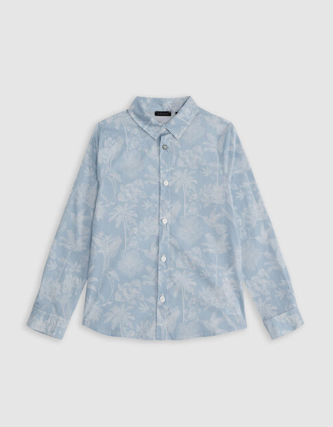 Camisa azul tejido Liberty diseño exótico niño - IKKS