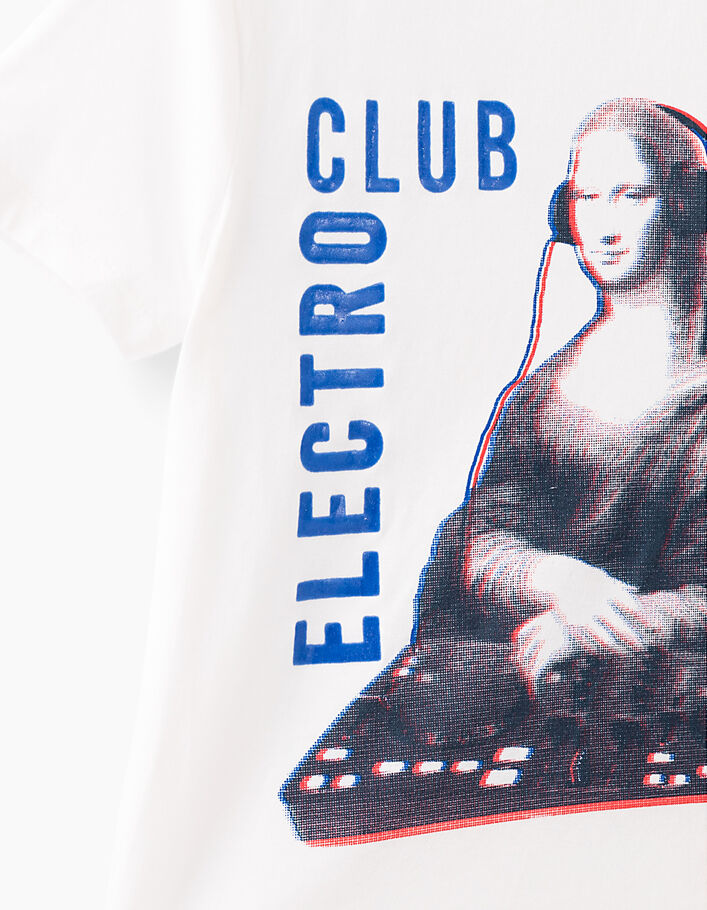 Tee-shirt blanc cassé Electro Club avec Joconde garçon - IKKS