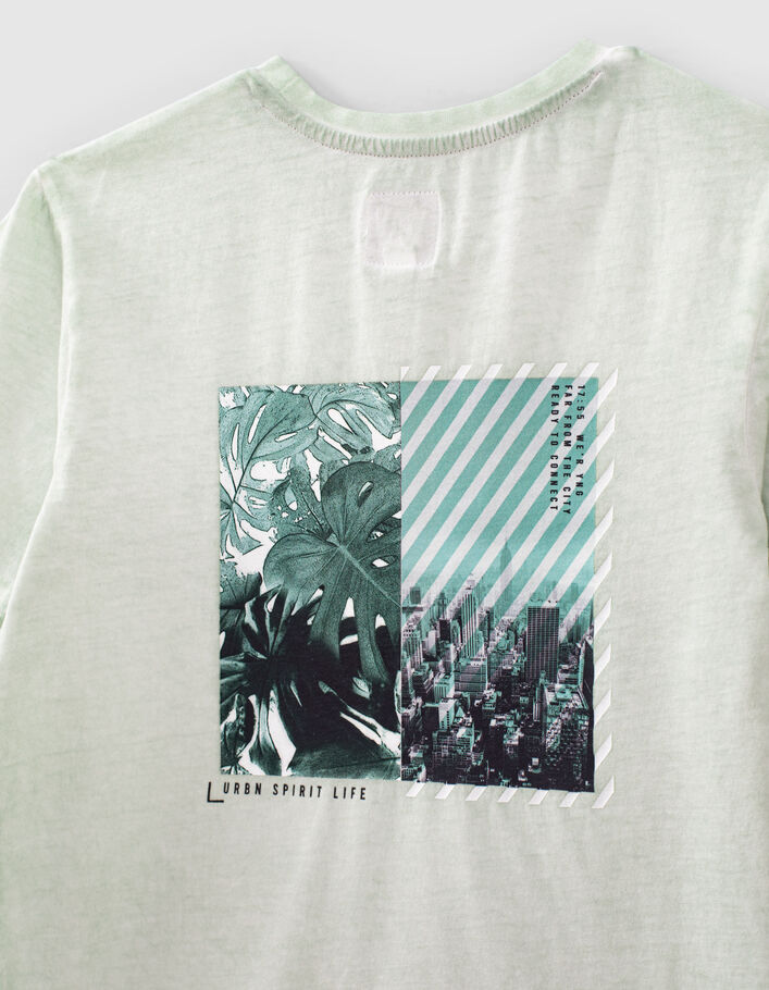Mintgrünes Jungen-T-Shirt aus Biobaumwolle mit Fotos  - IKKS