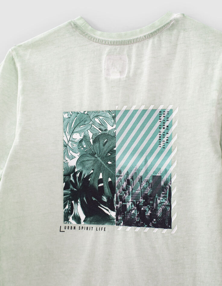 Camiseta mint con fotos en espalda algodón ecológico niño -4 Camiseta mint con fotos en espalda algodón ecológico niño -4